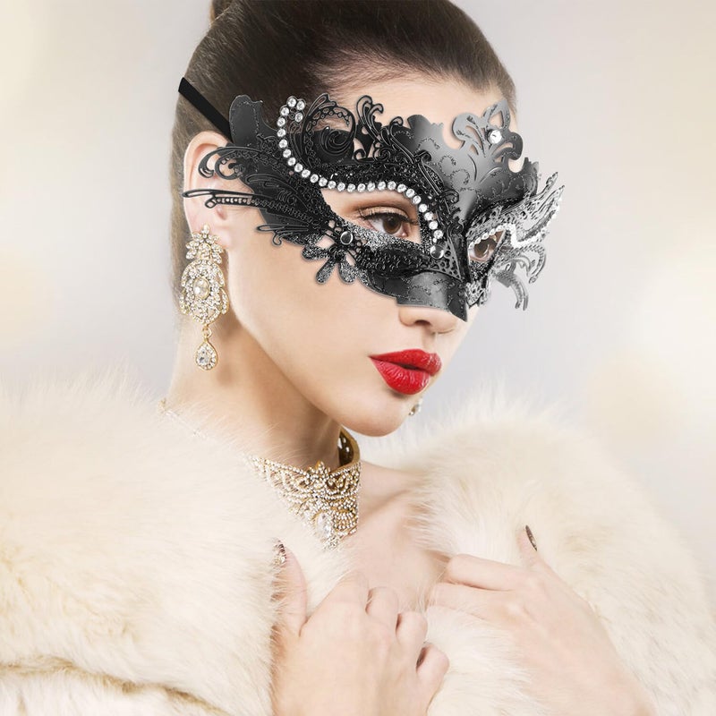 Coddsmz Couple Masquerade Mask Set Venetian Party Mask Mardi Gras Mask Halloween Costume Mask Fancy Dress Mask for Women Men - Image 2